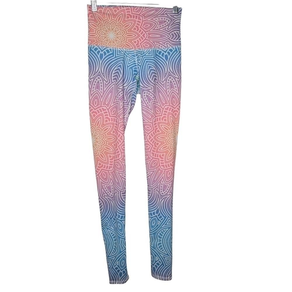 Tree Tribe Womens Bright Vibes Pastel Mandala Print Leggings Size Medium
